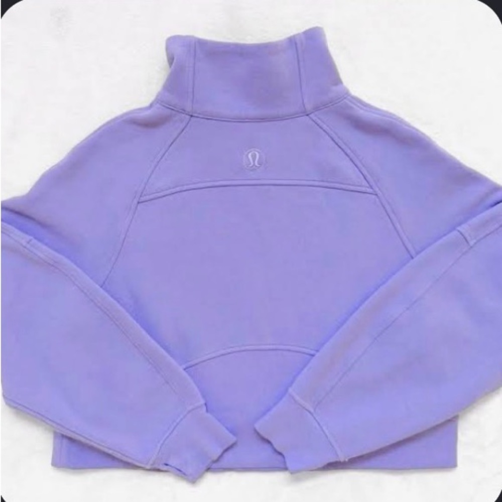 Lululemon Scuba Oversized Funnel Neck Cropped Half-Zip Pullover Dark Lavender - Picture 5 of 9